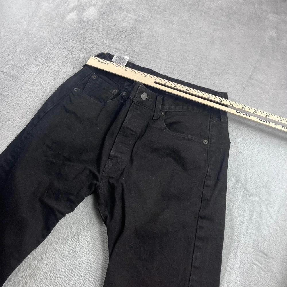 Levis 501 Original Fit Black Jeans Mens 30x32 Straight Leg Button Fly Stretch